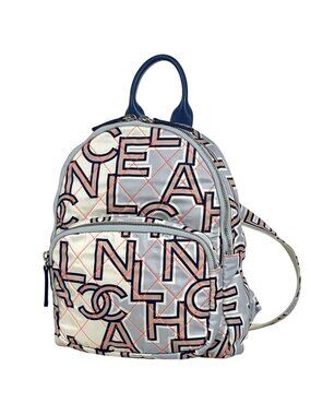 Chanel CC Logo Sac Quilted Neon Backpack Nylon Blue